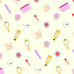 Pattern of girl's pouch on the yellow background