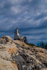 Maine Lighthouse on the Rocky Hill