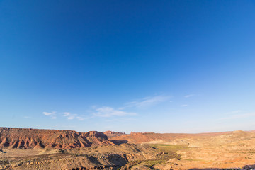Fototapeta na wymiar Mountain view under brilliant blue sky in Arches National Park, Utah