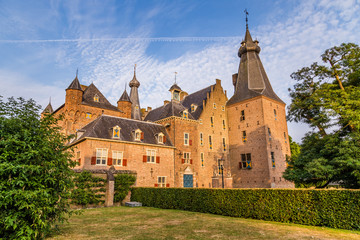 Ancient Castle Doorwerth build in the 13th century in Gelderland in the Netherlands