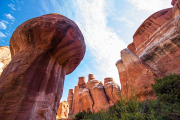 Beautiful rock formations in the Fiery Furnace of Arches National Park, Utah
