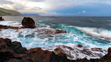 Fototapeta premium Coast of Sicily in Italy at Dawn