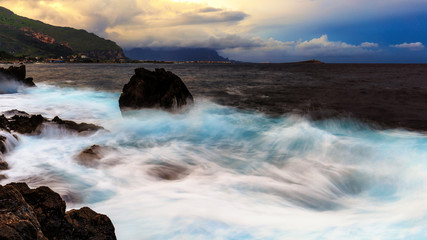 Coast of Sicily in Italy at Dawn