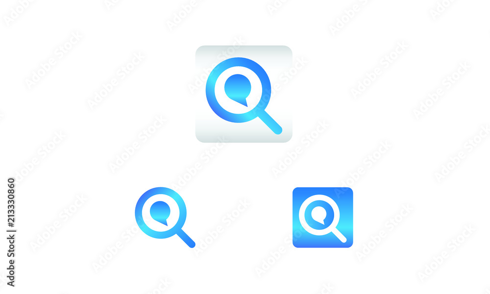 Poster search icon with chat talk symbol. search web icon vector icon in various style