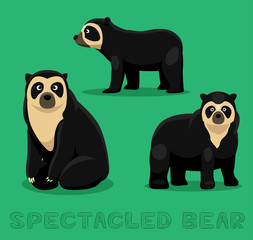 Bear Spectacled Bear Cartoon Vector Illustration