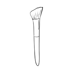 brush for make up. Beauty icon in cartoon style on white background. Makeup symbol illustration.