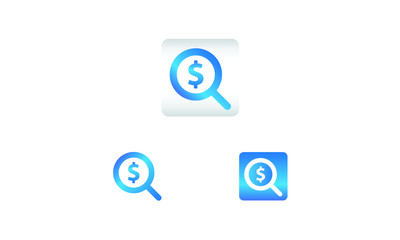 search icon with dollar money symbol. search web icon vector icon in various style 