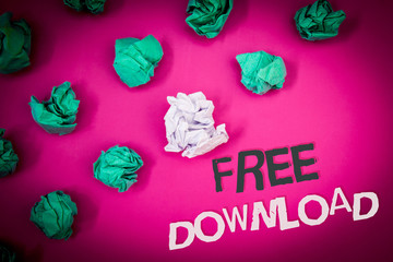 Writing note showing  Free Download. Business photo showcasing Files Downloading Without Any...