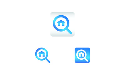 search icon with home symbol. search web icon vector icon in various style 