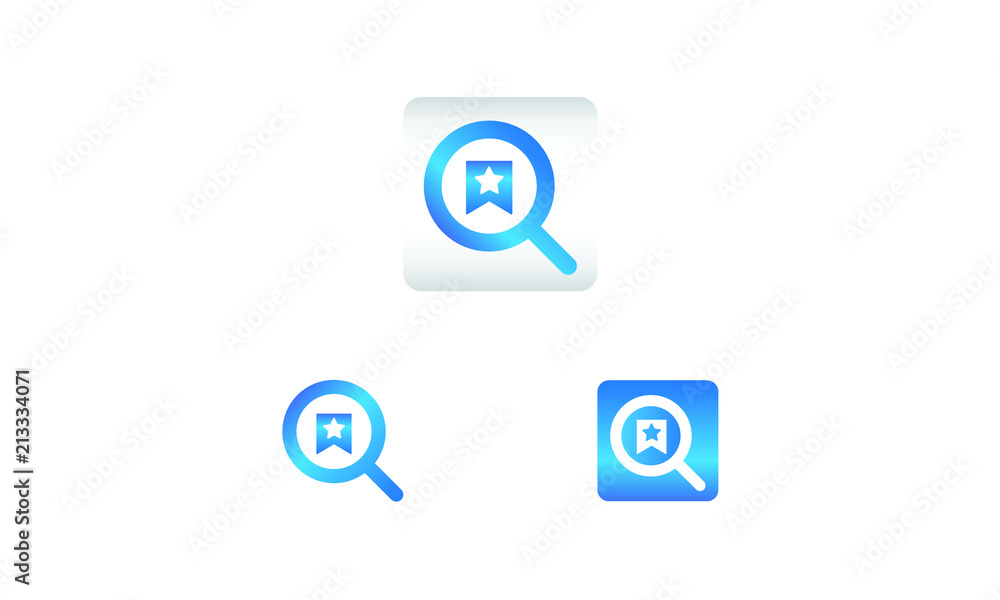 Poster search icon with bookmark symbol. search web icon vector icon in various style