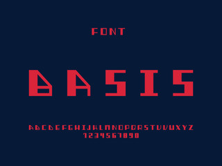 Basis bold font. Vector alphabet 