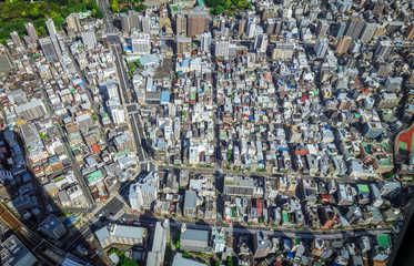 Tokyo city skyline aerial view, Japan