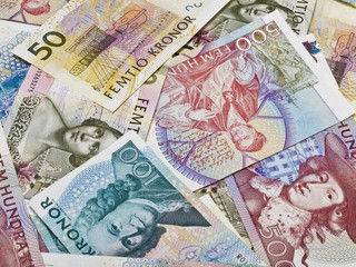 Fototapeta na wymiar viele schwedische Kronen-Banknoten