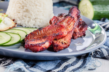 Pork tocino with rice and fried egg