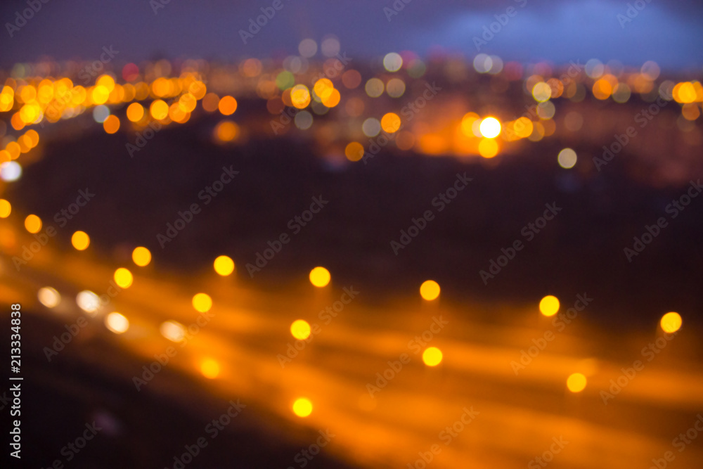 Wall mural blurred road at night