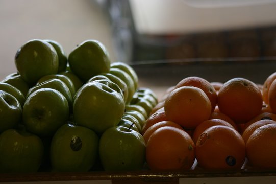 Apples and Oranges being sold at a local green grocer in a small rural town, New South Wales, Australia