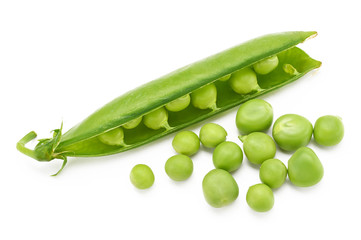 Fresh young green peas healthy food