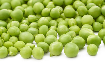 Fresh young green peas healthy food