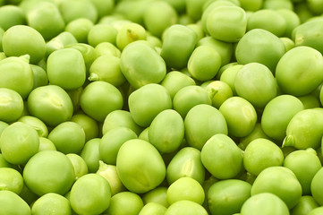 Fresh young green peas healthy food