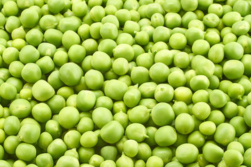 Fresh young green peas healthy food