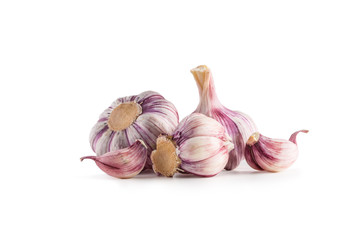 Garlic Cloves and Bulbs with rosemary and pepper.