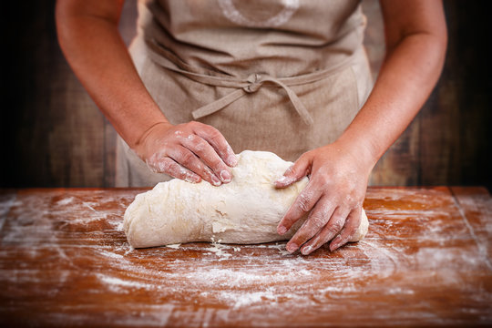 Chef hands cooking dough