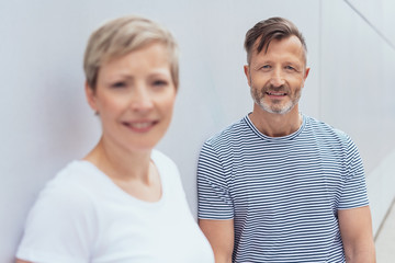 relaxed middle aged couple