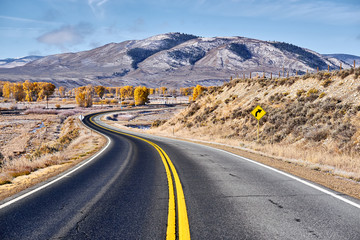 Highway at autumn in Colorado, USA.