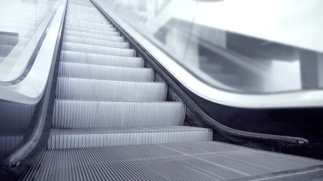 Up and down escalators in public building