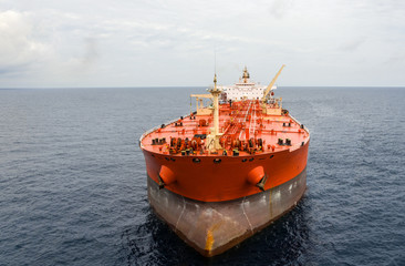 The oil tanker in the high sea