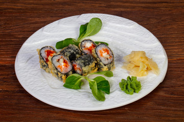 Tempura roll with eel