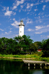 White lighthouse during the day