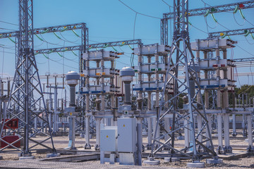 Electrical substation of 110 and 220 kV switchgear, current transformers, substation maintenance and safety systems