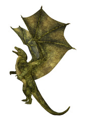 Fototapeta premium 3D Rendering Fantasy Dragon on White