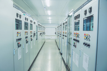 Electrical substation of 110 and 220 kV switchgear, current transformers, substation maintenance and safety systems - 213340281