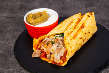 Burrito with meat