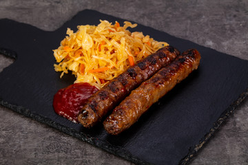 Sausages with cabbage