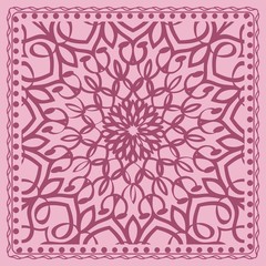 Design print for kerchief. The pattern of the mandala. Vector illustration.