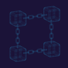 Fototapeta premium Blockchain blue background
