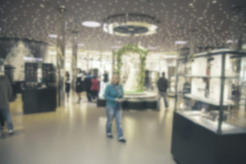 Obraz premium Abstract jewelry store in shopping mall blurred background