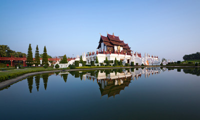 Fototapeta na wymiar The Royal Pavilion (Ho Kham Luang) in Royal Park Rajapruek Chiang Mai, Thailand.