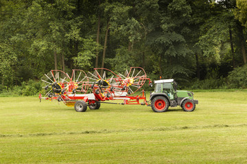 Tractor in the summer field