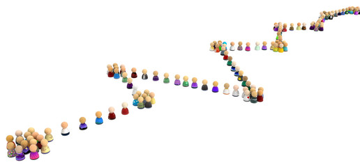 Cartoon Crowd, Huddles Line