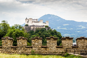 Fototapeta na wymiar View of Hohensalzburg Fortress. Salzburg. Austria.