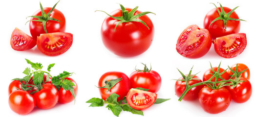 Fresh tomato on white background
