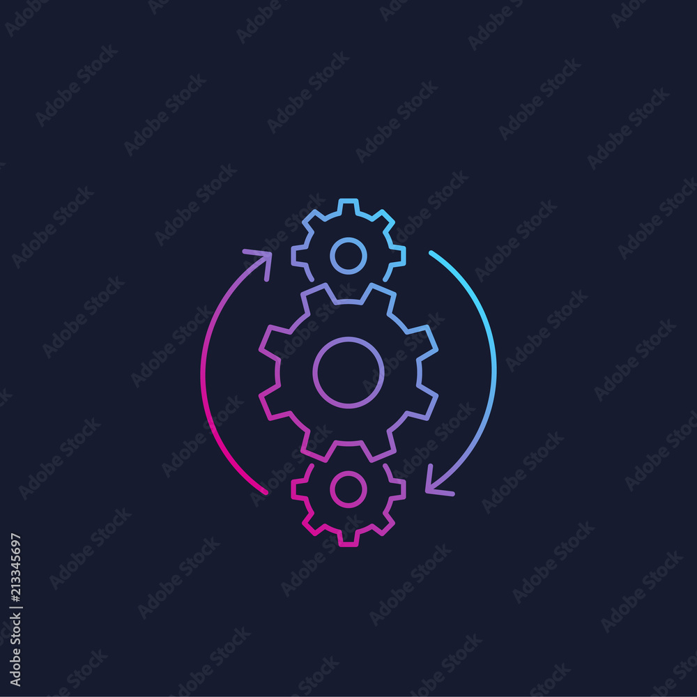 Poster operations line vector icon