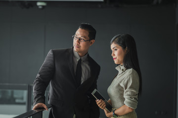 Two business working together discussing, actives,online business concept, partnership