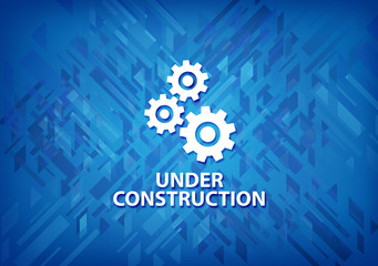 Under construction (gears icon) blue background