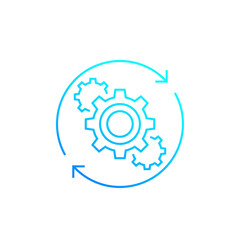 Operations line icon with cogwheels