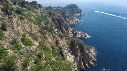 Rock and sea, aerial view